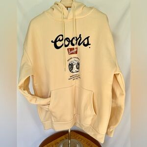 Coors Banquet Hoodie Sweatshirt XXL CreamFleece Pullover